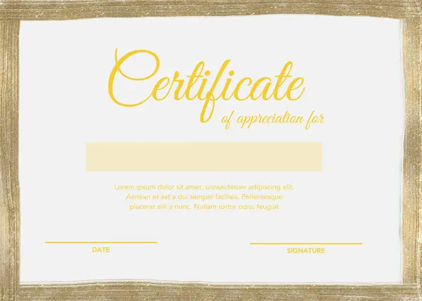Certifikát Ocenění Zlatým Rámem Štětce — Stock fotografie