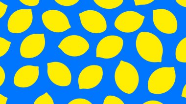 Mavi arka planda sarı limonlu arka plan