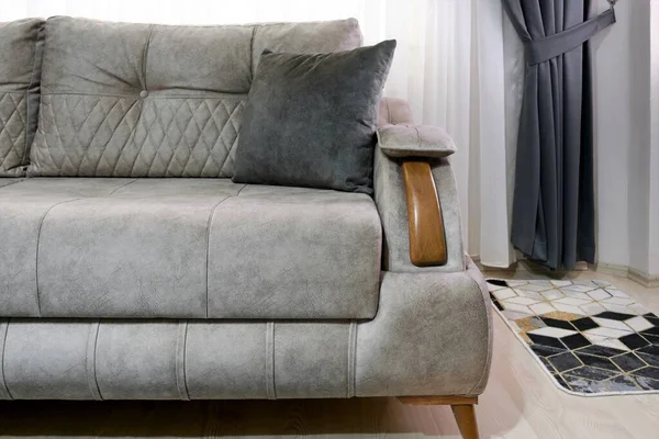 Sofa Und Kissen Hintergrundkonzept Einem Raum — Stockfoto