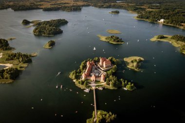 Old medieval Trakai castle on the island between lakes in Lithuania