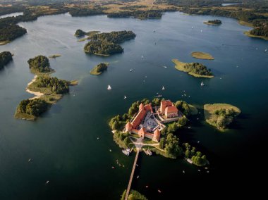 Old medieval Trakai castle on the island between lakes in Lithuania