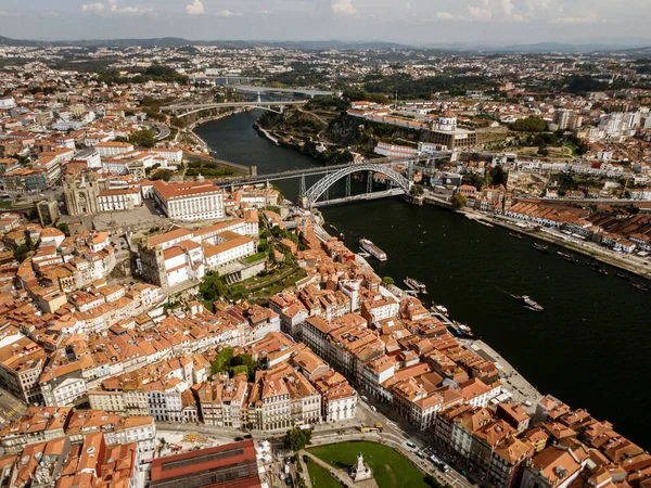 Panorama Van Porto Stad Drone Bovenaanzicht — Stockfoto