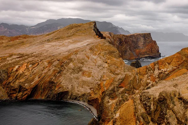 stock image Hiking on cliffs, Travel to Madeira, Portugal