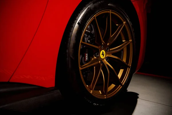 Maranello Italië April 2023 Close Van Ferrari Luxe Auto Met — Stockfoto