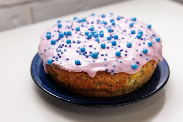 Glazed Poppy Easter Cake Blue — Stock Photo, Image