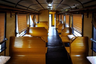 Retro vintage ahşap tren vagonu