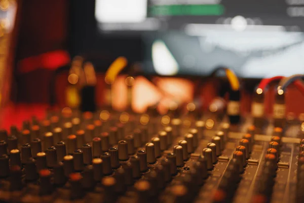 Sound Equipment Music Studio Sliders Sound Mixer — стоковое фото