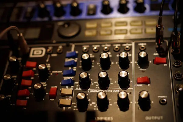 Sound Equipment Music Studio Sliders Sound Mixer — Zdjęcie stockowe