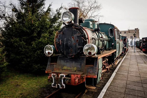 Classic Steam Engine Open Air Railway Yard — Stock Photo, Image