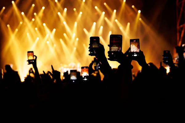 Streaming Music Concert Social Media Smartphone — Zdjęcie stockowe