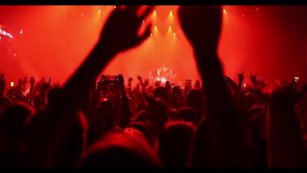 Cheering People Crowd Dance Floor Music Concert — Video