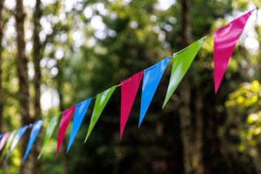 Tatil bayraklarının geçmişi. Bir satırda birçok renkli bayrak