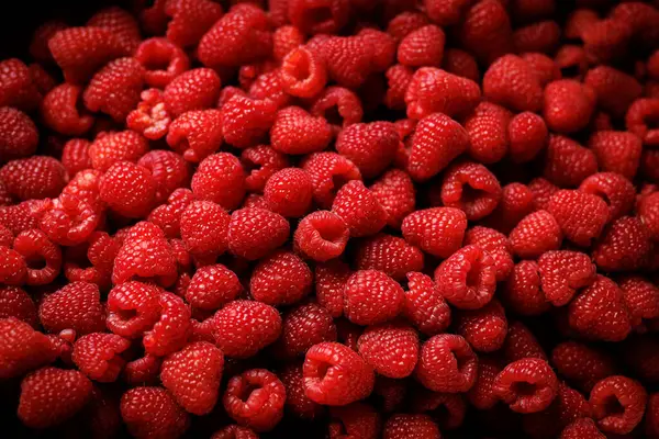 stock image Raspberry background. Top view of berries