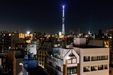 Tokyo Gökyüzü Ağacı Kulesi Tokyo Gece Üstünden Gökyüzü