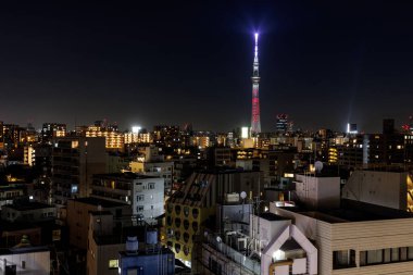 Tokyo Gökyüzü Ağacı Kulesi Tokyo Gece Üstünden Gökyüzü