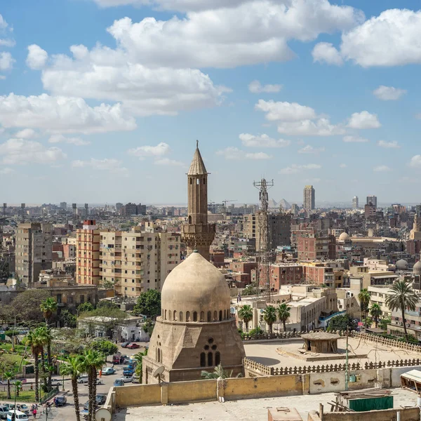 Luchtfoto Van Koepel Minaret Van Ottomaanse Tijdperk Masjed Almahmodyah Moskee — Stockfoto