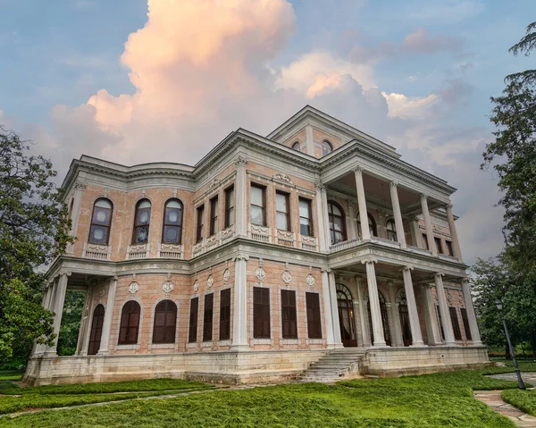 stock image Beykoz Mecidiye Kasri, or Mecidiye Pavilion, an Ottoman palace built in 1845 to be presented to Sultan Abdulmecid by Mohamed Ali Pasha, Governor of Egypt, suited in Beykoz district, Istanbul, Turkey