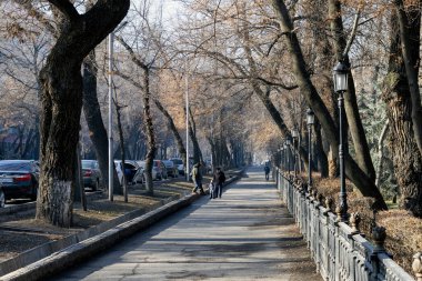 Almaty Şehri Kazakistan. 02 Aralık 2021. Yükseliş Katedrali. Panfilov Park 'taki Rus Ortodoks Katedrali.  ,     