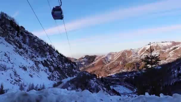 Almaty City Kazakstan December 2022 Medeo Shymbulak Mountain Resort — Stockvideo