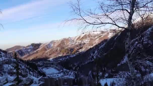 Almaty City Cazaquistão Dezembro 2022 Medeo Shymbulak Mountain Resort — Vídeo de Stock