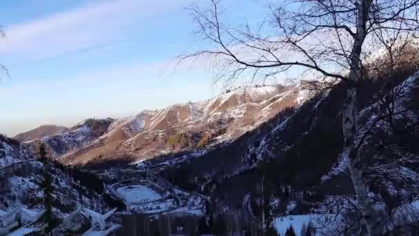 Almaty City Kazakstan December 2022 Medeo Shymbulak Mountain Resort — Stockvideo