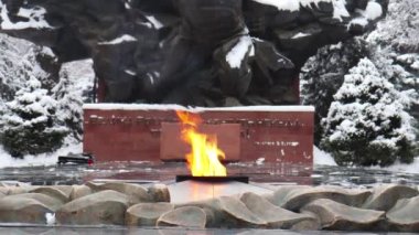 Almaty City 1 Ocak 2023. Almaty Kazakistan 'daki Yükseliş Katedrali. Ya da Panfilov Park 'taki Katolik katedrali. Şehirde kış günü