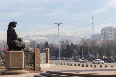 People in the central square. Almaty City Kazakhstan. 22 February 2023. People on Almaty streets