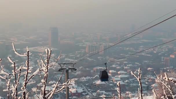 Almaty Kazakhstan January 2023 City View Koktobe Mountaint — Stockvideo