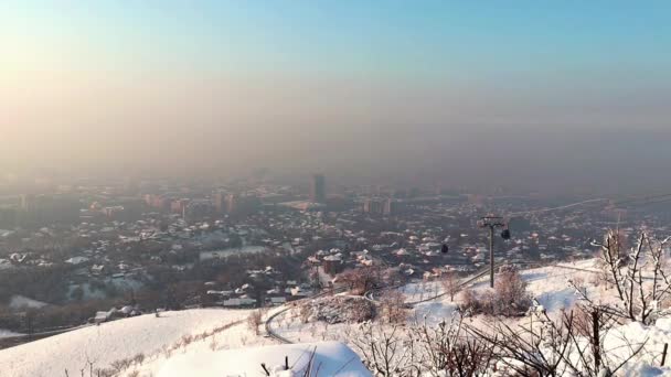 Almaty Kazakhstan January 2023 City View Koktobe Mountaint — Vídeos de Stock