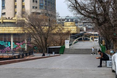 Almaty Şehri. Almaty Kazakistan 03 Mart 2023.