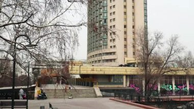 Almaty City zaman çizelgesi. Almaty Kazakistan 03 Mart 2023.