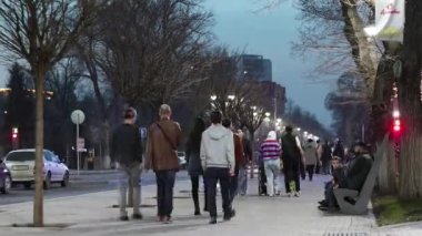 Almaty Kazakistan 11 Mart 2023. Almaty City 'de Arbat adında bir yaya sokağı.. 