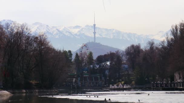 Almaty City Ben 2023 Március Gorkij Central Park Almaty Városában — Stock videók