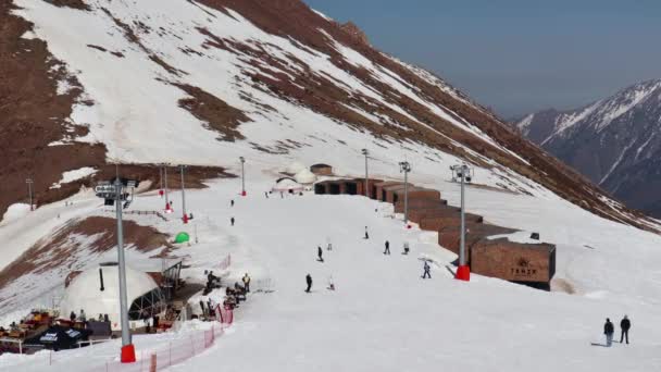 Almaty City Timelapse Mars 2023 Medeo Shymbulak Mountain Resort — Stockvideo