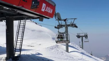 Almaty Kazakistan 25 Mart 2023. Medeo Shymbulak Dağı Tatil Köyü