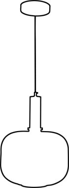 Avize raster çizimi. Kolye ışığı elementi. Beyaz arka planda modern avize. Dekor aksesuar tasarımı. Raster çizim çizimi