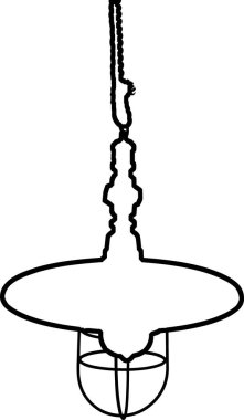 Avize raster çizimi. Kolye ışığı elementi. Beyaz arka planda modern avize. Dekor aksesuar tasarımı. Raster çizim çizimi