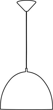 Avize raster çizimi. Kolye ışığı elementi. Beyaz arka planda modern avize. Dekor aksesuar tasarımı. Raster çizim çizimi