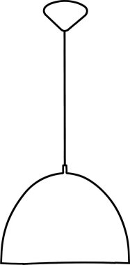 Avize raster çizimi. Kolye ışığı elementi. Beyaz arka planda modern avize. Dekor aksesuar tasarımı. Raster çizim çizimi