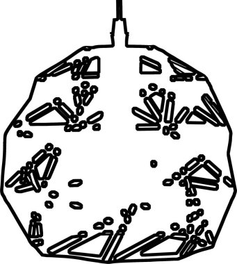 Avize raster çizimi. Kolye ışığı elementi. Beyaz arka planda modern avize. Dekor aksesuar tasarımı. Raster çizim çizimi
