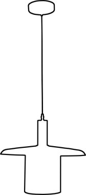 Avize raster çizimi. Kolye ışığı elementi. Beyaz arka planda modern avize. Dekor aksesuar tasarımı. Raster çizim çizimi