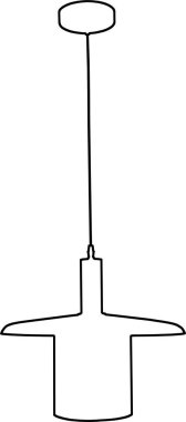 Avize raster çizimi. Kolye ışığı elementi. Beyaz arka planda modern avize. Dekor aksesuar tasarımı. Raster çizim çizimi