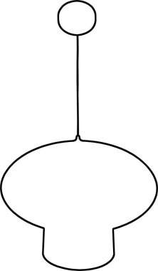 Avize raster çizimi. Kolye ışığı elementi. Beyaz arka planda modern avize. Dekor aksesuar tasarımı. Raster çizim çizimi