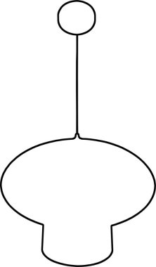 Avize raster çizimi. Kolye ışığı elementi. Beyaz arka planda modern avize. Dekor aksesuar tasarımı. Raster çizim çizimi