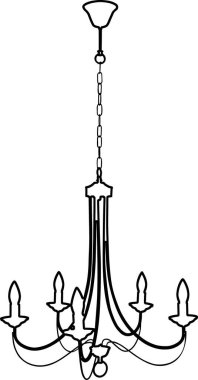 Avize raster çizimi. Kolye ışığı elementi. Beyaz arka planda modern avize. Dekor aksesuar tasarımı. Raster çizim çizimi