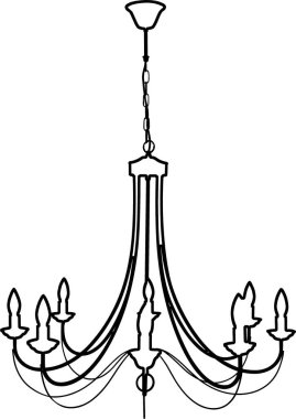 Avize raster çizimi. Kolye ışığı elementi. Beyaz arka planda modern avize. Dekor aksesuar tasarımı. Raster çizim çizimi