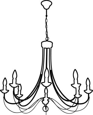 Avize raster çizimi. Kolye ışığı elementi. Beyaz arka planda modern avize. Dekor aksesuar tasarımı. Raster çizim çizimi