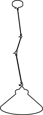 Avize raster çizimi. Kolye ışığı elementi. Beyaz arka planda modern avize. Dekor aksesuar tasarımı. Raster çizim çizimi