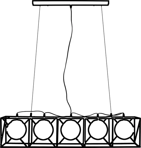 吊灯栅形图 五光十色白色背景的现代吊灯 装饰配件的设计 栅格插图草图 — 图库照片