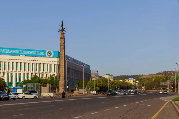 Miasto Ałmaty Kazachstan Kwietnia 2023 Plac Republiki Plac Niepodległości Almaty — Zdjęcie stockowe